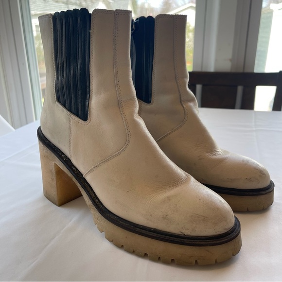 FREE PEOPLE James Chunky Heel Boho CHELSEA Leather Ankle Boots Women’s 41/11 - Picture 7 of 11